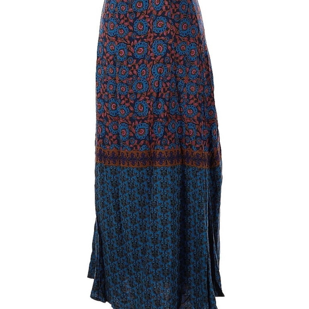 NATURAL LIFE Vibrant Blue and Red Maxi Skirt - Picture 4 of 5